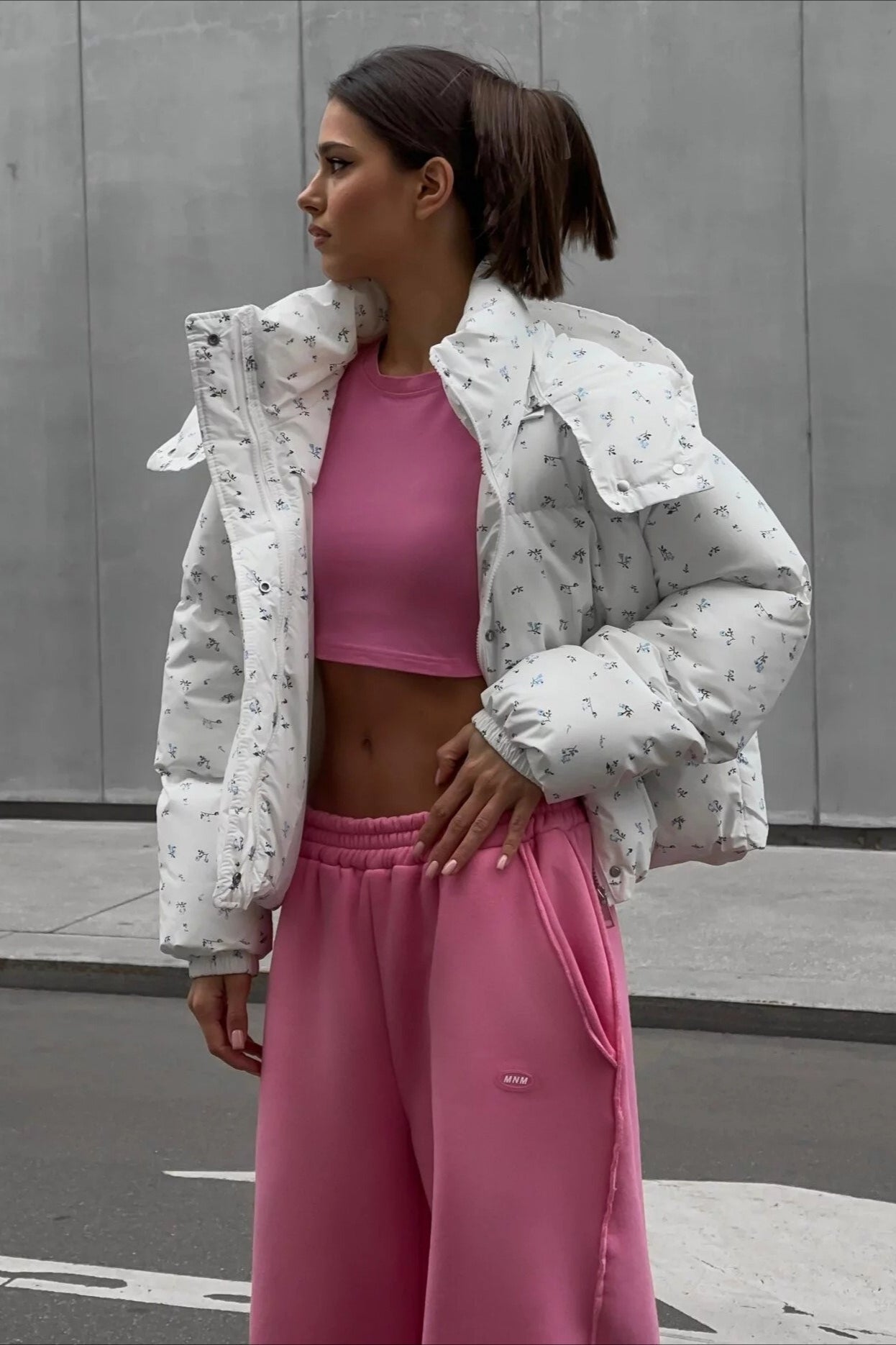 Printed Puffy Puffer Jacket