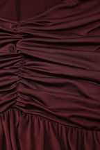Halter Ruched Open Back Elegant Gown Maxi Dress