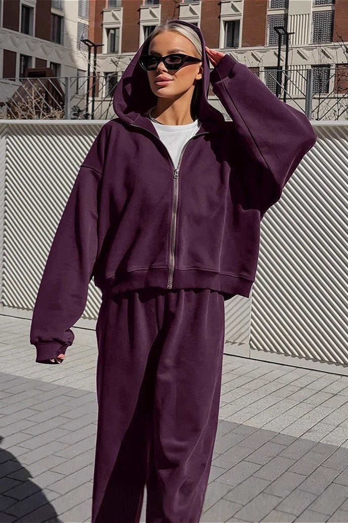 Vintage Hooded Sweatshirt And Jogger Two Piece Set