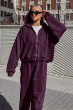 Vintage Hooded Sweatshirt And Jogger Two Piece Set