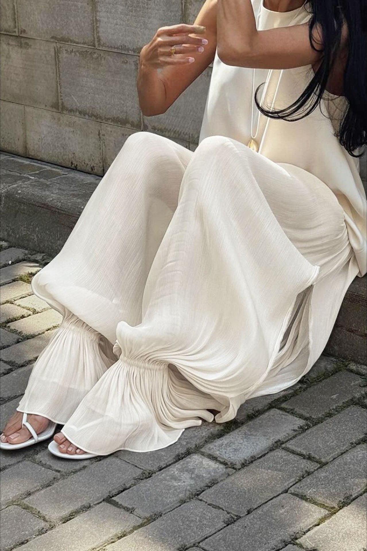 Structured Puff Ankle Casual Pants