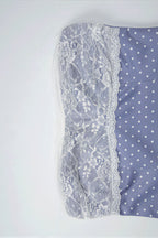 Lace Polka Dot Print Crop Tank Mini Skirt Set