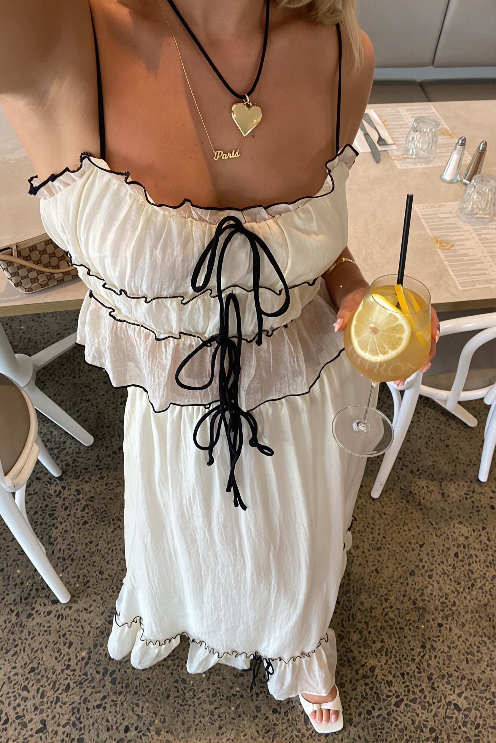 Elegant Satin Bow Cami Top Pleated Skirt Sets