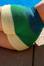Rainbow Ombre Knit Boho Beach Shorts