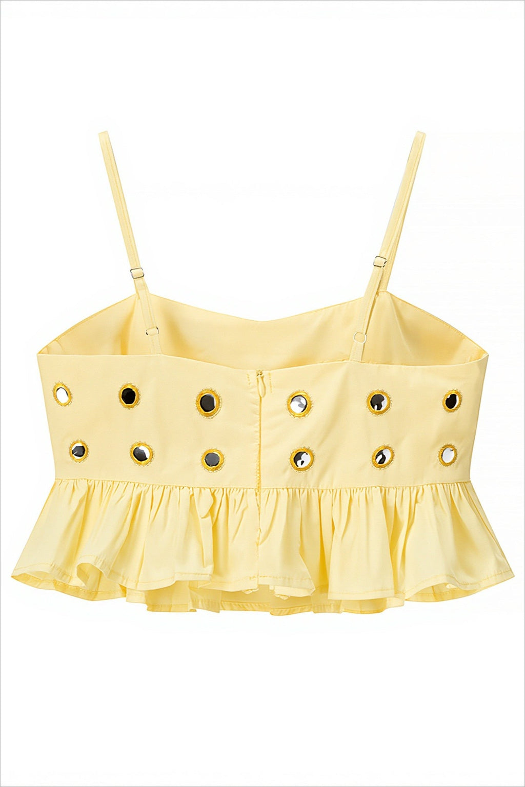 Metal Detail Ruffle Cami Skirt Sets