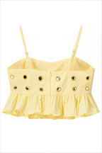 Metal Detail Ruffle Cami Skirt Sets