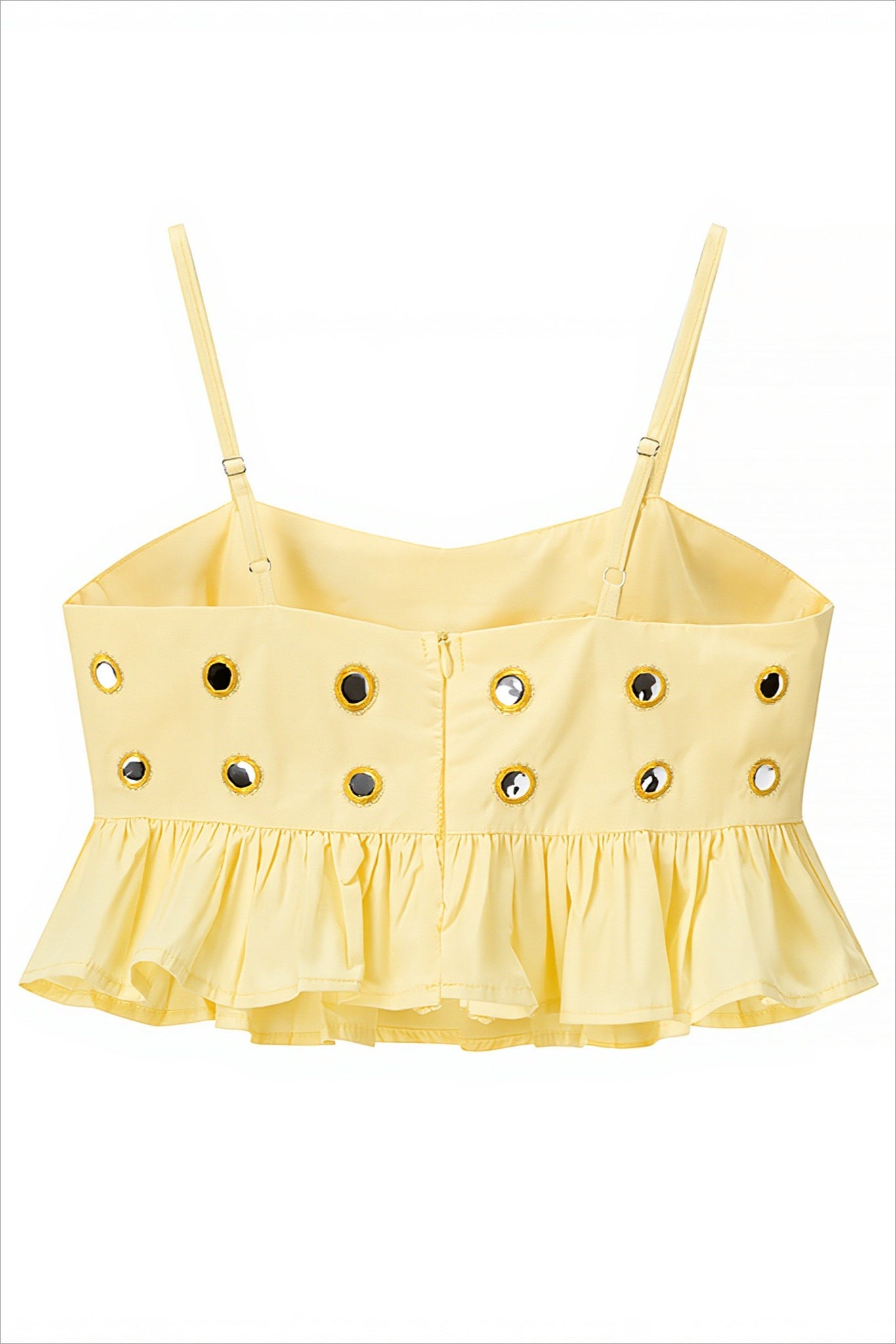 Metal Detail Ruffle Cami Skirt Sets