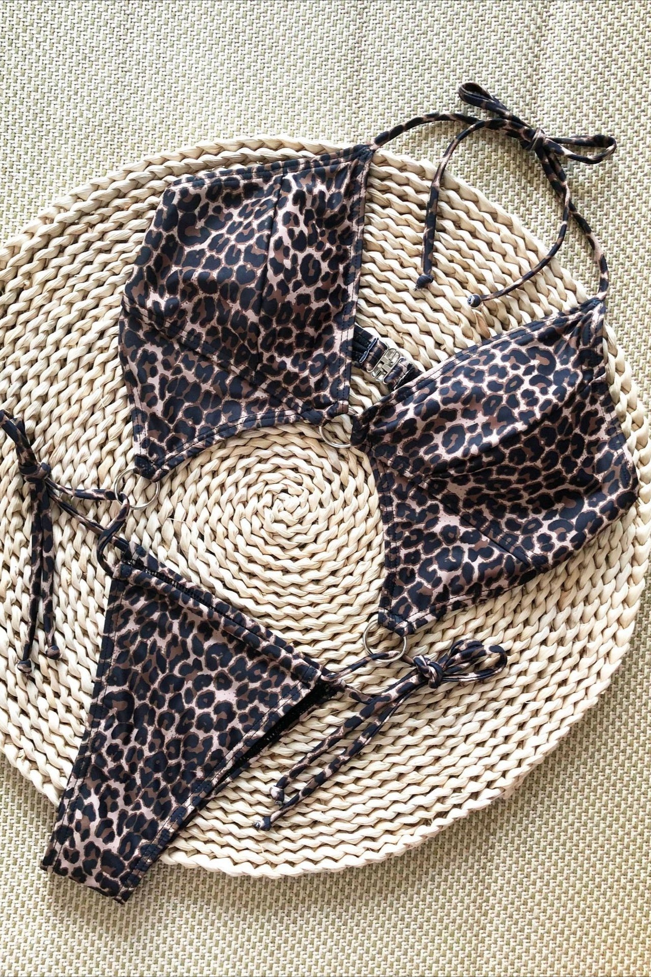 Leopard Tie One Piece Swimwear