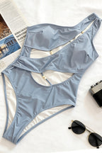 Cut Out Strappy Backless One Piece Swimwear