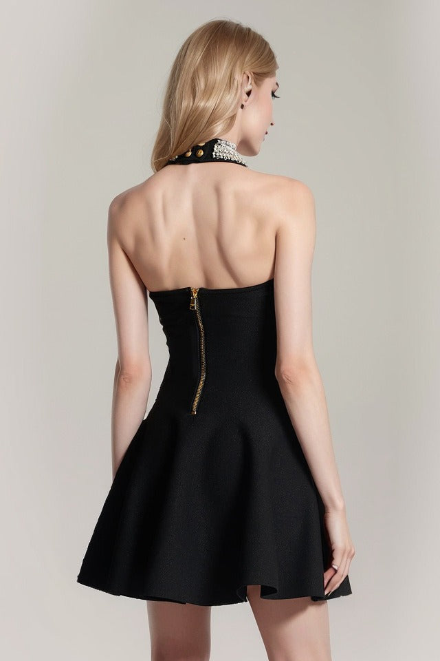 Halter Bandage A-Line Cocktail Dress