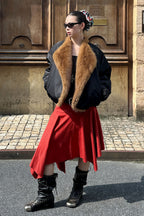 Suede High Waist Asymmetrical Skirt