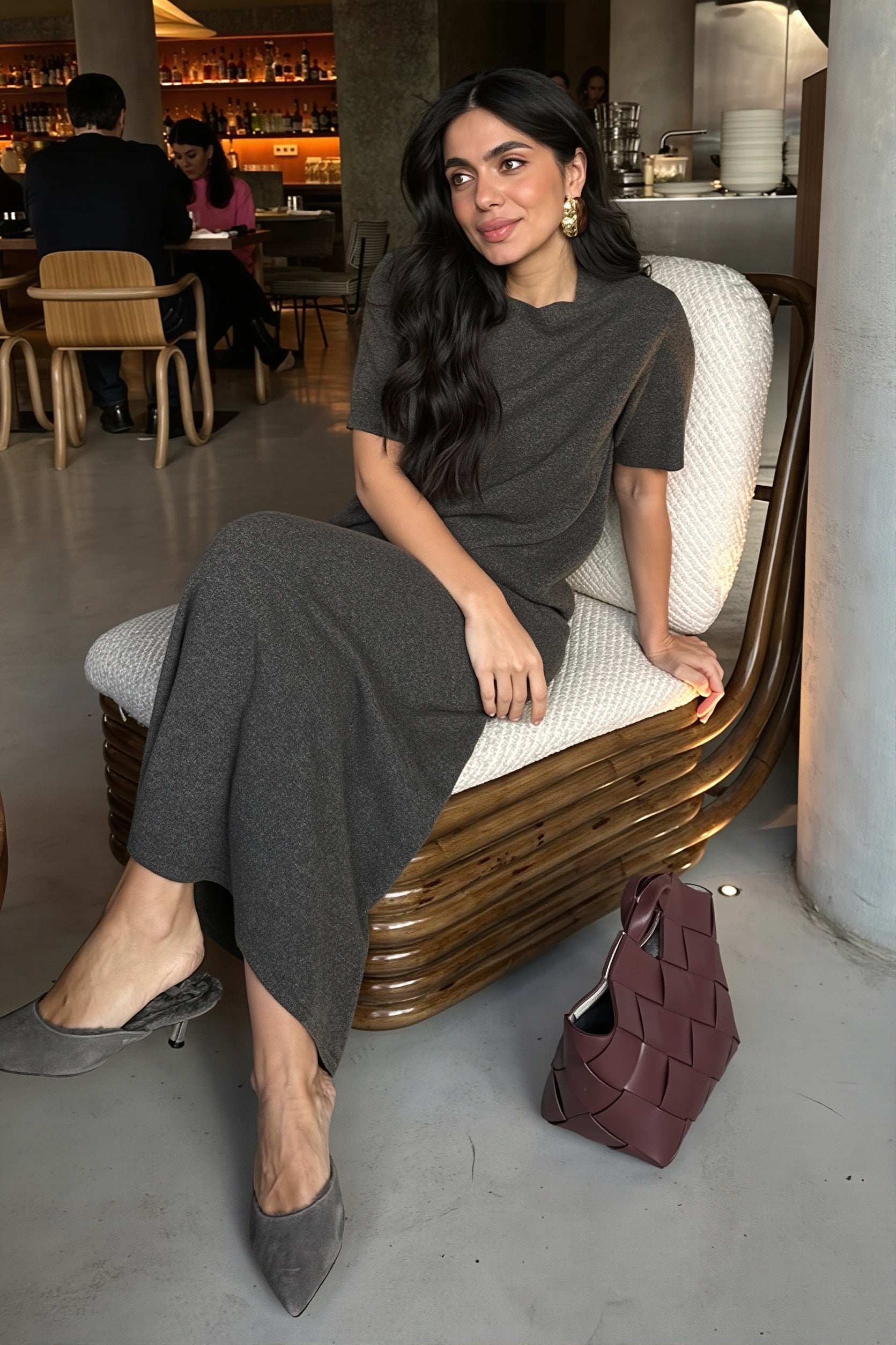 Knit Short Sleeve Pencil Skirt Sets