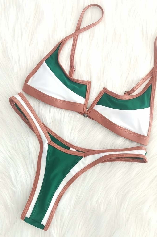 Split Bikini Two Piece Swim Set