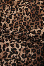 Printed Long-Sleeve Shirt Belted Wide-Leg Pants Two Piece Set