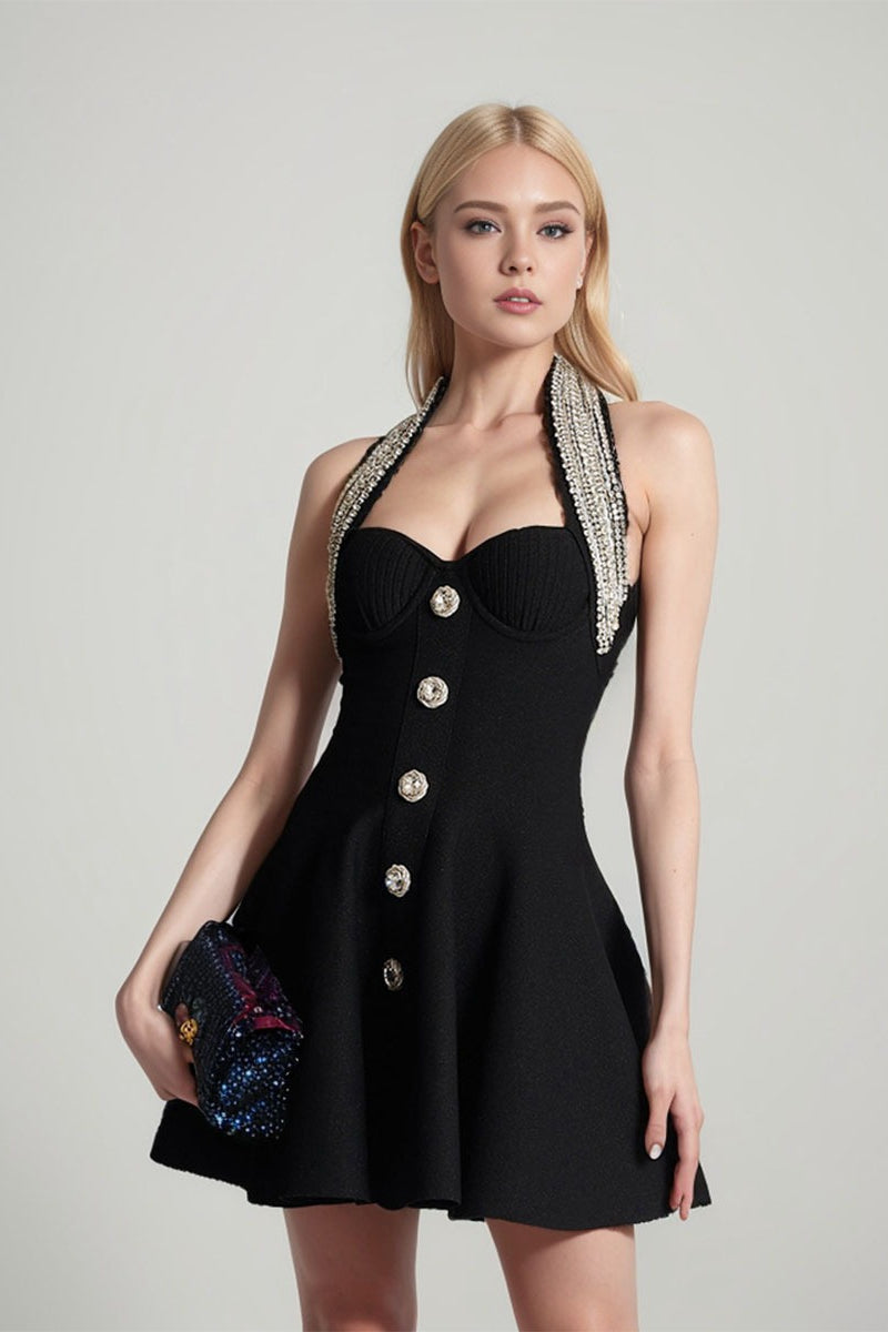 Halter Bandage A-Line Cocktail Dress