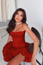 Slim Strapless Ruched Party Dress