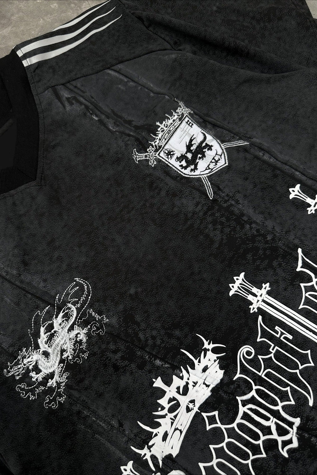Dark Trend Black White Print Short Sleeve T-Shirt