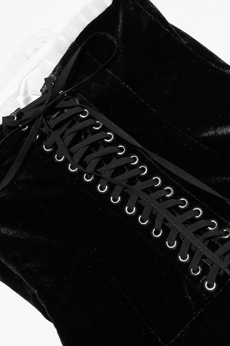 Velvet Bustier A-Line Cocktail Dress