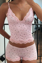 Floral Lace Cami Two-Piece Set