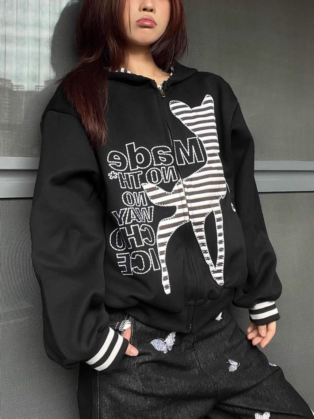 Vintage Deer Patchwork Hoodie