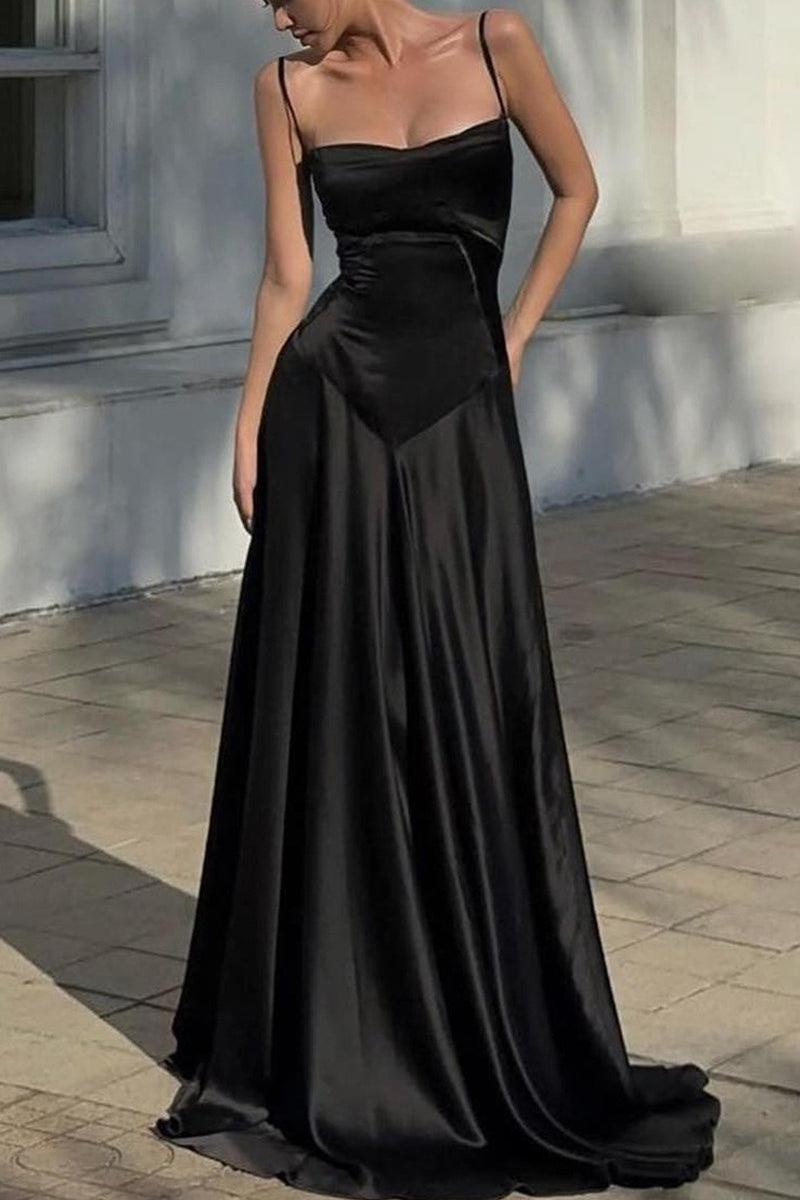 Cami Slim Fit Back Tie Long Prom Dress