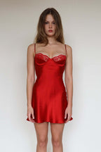 Cami Lace Trim Solid Mini Dress