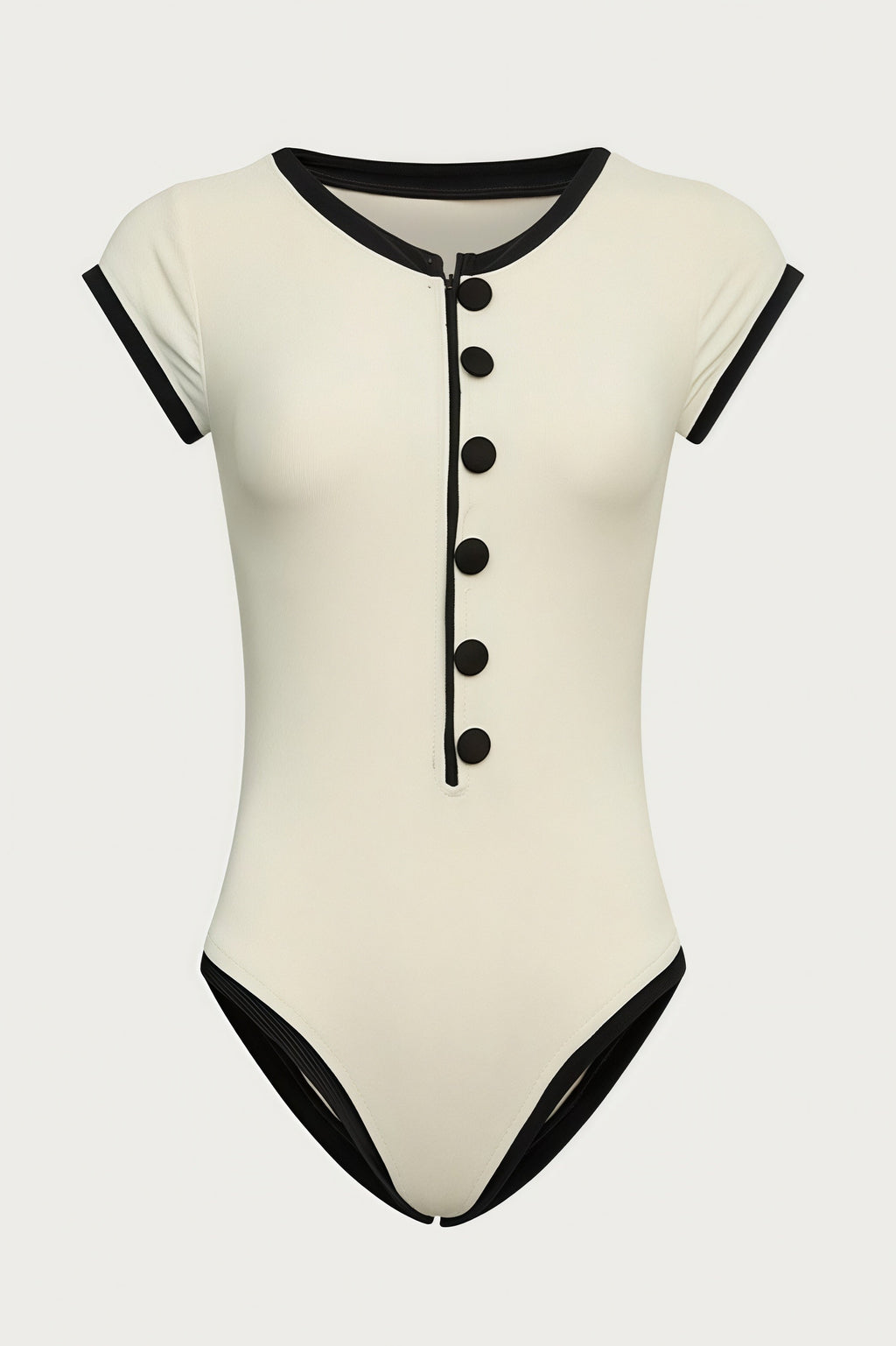 Color Block Cut Out One Piece Swimwear