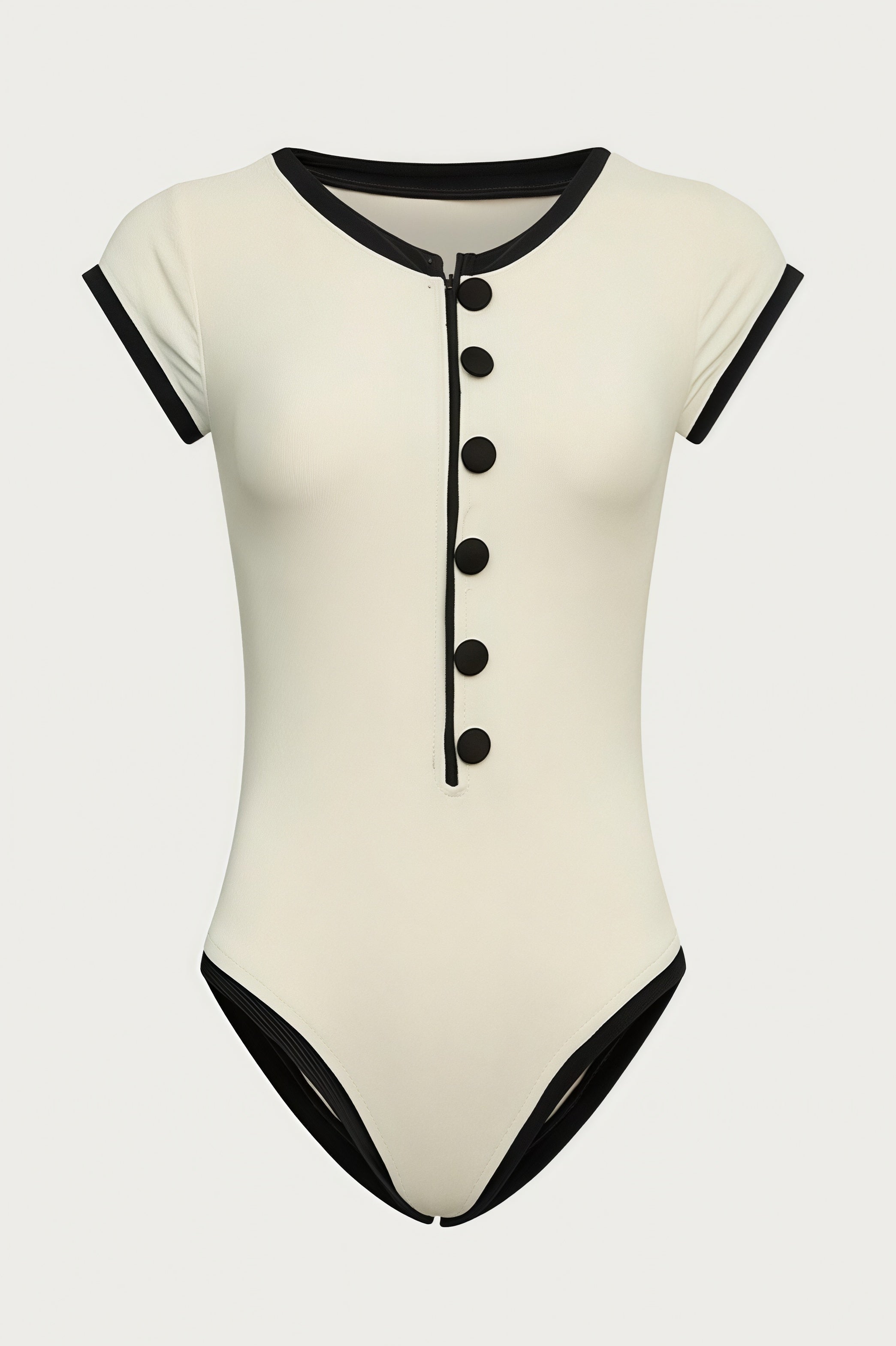 Color Block Cut Out One Piece Swimwear