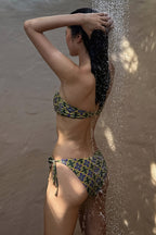 Bandeau Hollow Tie Bikini Set