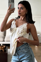 Lace Trim V Neck Everyday Cami Top