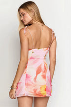 Floral Backless Bodycon Mini Dress