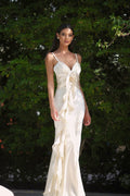 Satin Floral Tie-Back Slim Fit Slip Dress Party