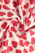 Vintage Tube Heart Print Split Midi Dress