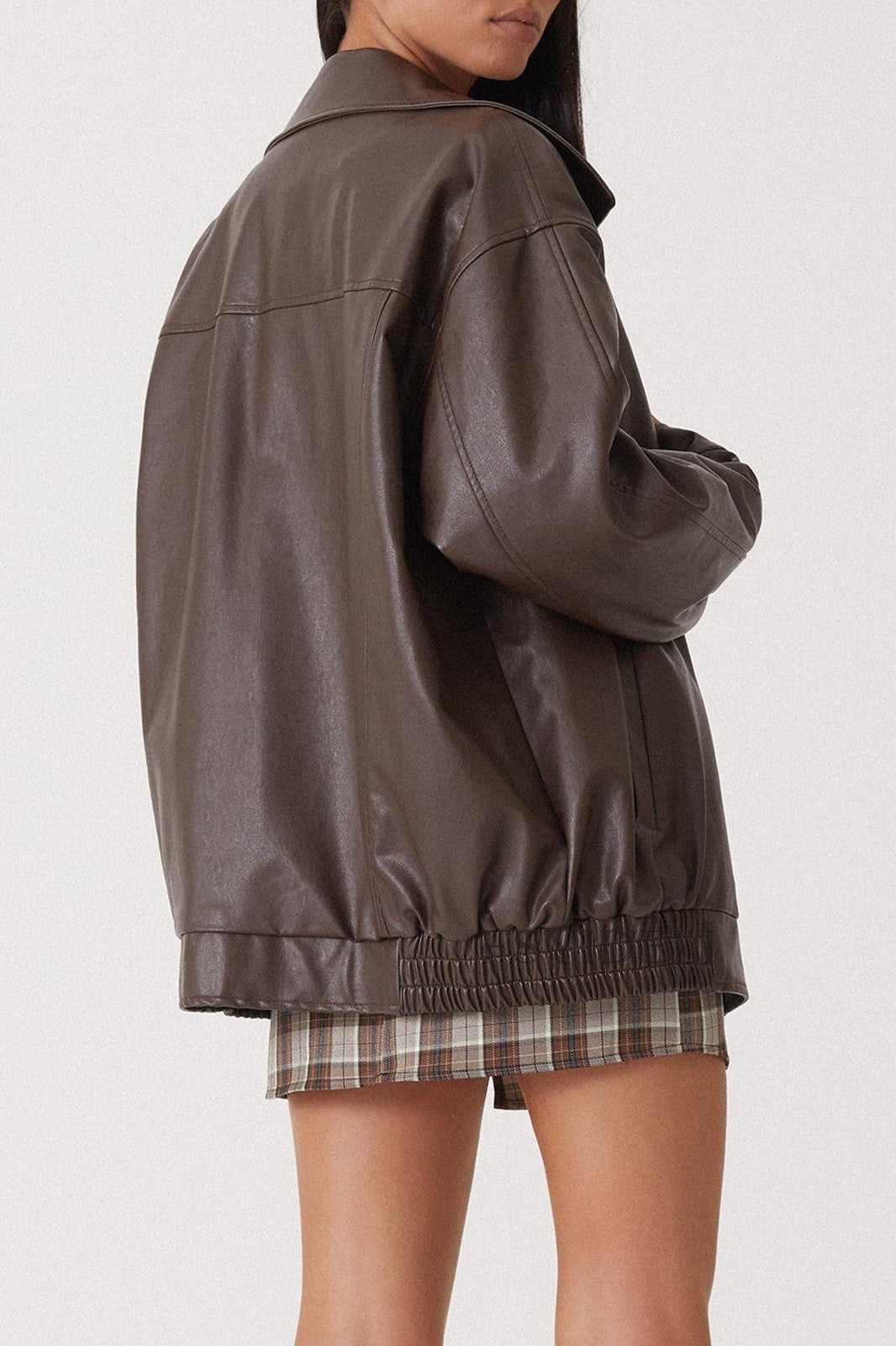 Pu Leather Bomber Jacket