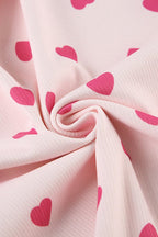 Pink Heart Color Block Two Piece Set