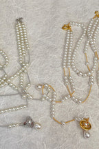 Broken Pearl Three Layer Tassel Saturn Necklace