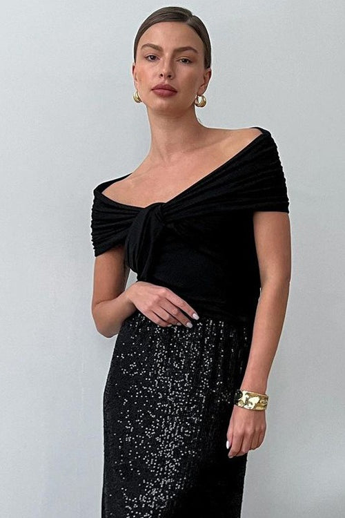 Elegant Off Shoulder Twist Blouse