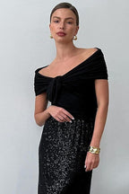 Elegant Off Shoulder Twist Blouse