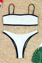Black White Tweed Style Bikini Sets