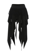 Color Block Drape Tie Asymmetric Skirt