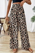 Leopard Print Baggy Straight Pants