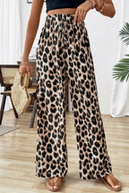 Leopard Print Baggy Straight Pants