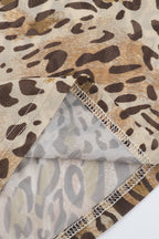Slim Leopard Cowl Open Back Maxi Dress