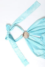 Solid Draped Shell Button Halter Top