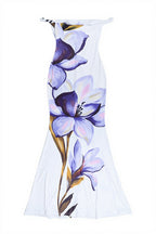 Print Halter Twist Strap Slim Fit Maxi Dress