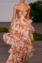 V-Neck Pleated Boho Dress
