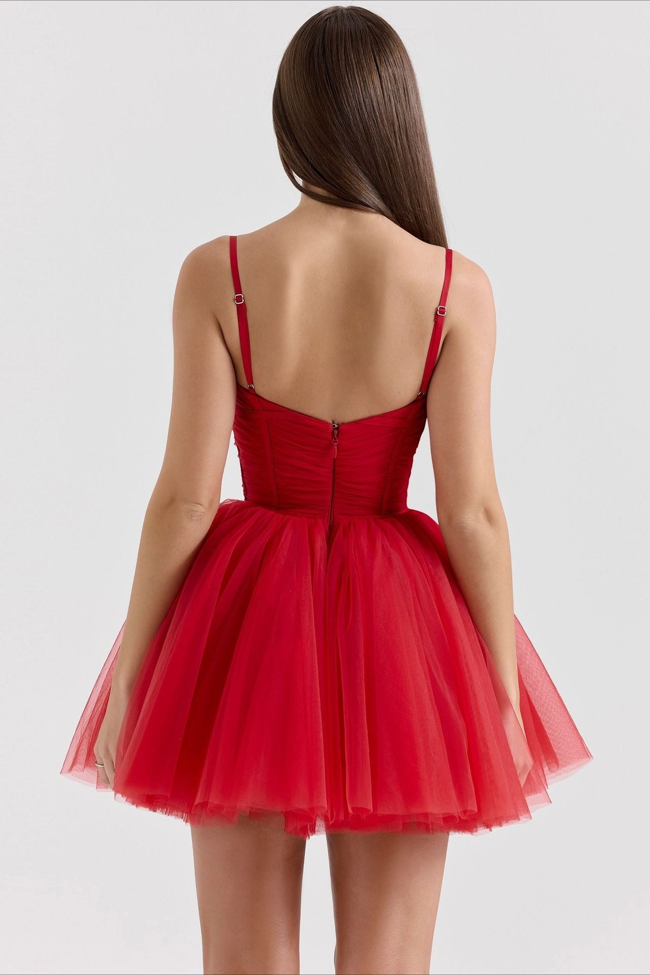 Chiffon Lace-Up Backless Cocktail Dress