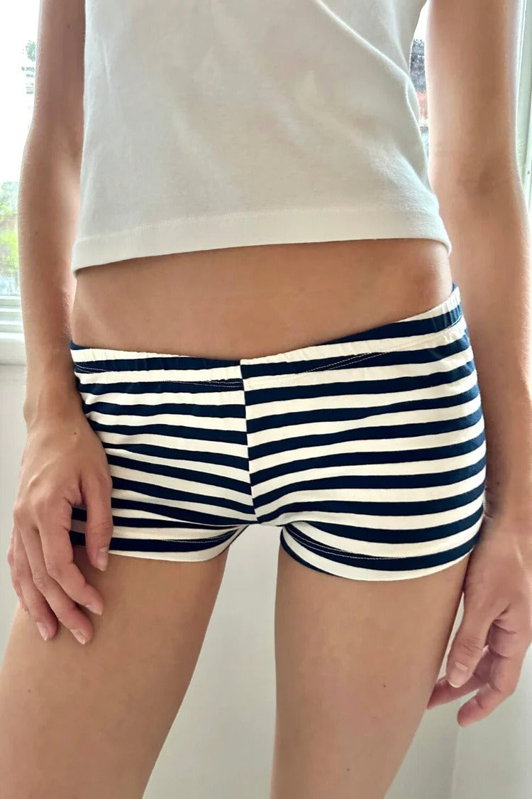 Casual Stripe Skinny Low Waist Shorts