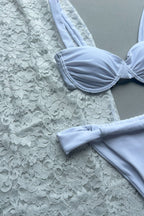 Lace Bikini Three Piece Swim Set