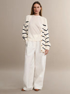 Striped Loose Knit Cardigan